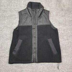 Under Armour Women's Mission Boucle Vest Size XL Black Sherpa Fleece Full Zip